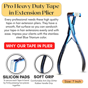 Pince à pression à ruban bleu en acier inoxydable de qualité chirurgicale antidérapante de qualité supérieure Outils d'extension de cheveux professionnels-Qualité salon - Product Image 2