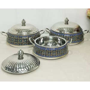 Stainless Steel Metal Flower Printed Casserole <b>Food</b> <b>Buffet</b> <b>Warmer</b> for Wedding and All Events Decor <b>Food</b> <b>Server</b> Pot - Product Image 5
