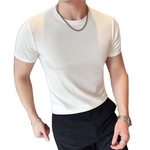 Camiseta de Algodón Grueso para Hombre, 220 g/m², Corte Holgado, Color Sólido, Logotipo Personalizado, OEM, Venta al Por Mayor - Product Image 1