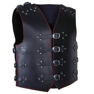 Chaleco de Motocicleta de Invierno, Diseño Personalizado OEM, Alta Calidad, Bordado, Cuero Vacuno Grueso de Primera Calidad, Transpirable, Completamente Forrado - Product Image 2