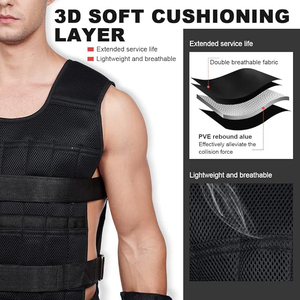 Biểu Tượng Tùy Chỉnh Trọng Vest Điều Chỉnh 5 Để 15Kg Trọng Lượng Cho Phòng Tập Thể Dục Cardio Thể Hình Sức Mạnh Đào Tạo Pull-Up Chiến Thuật Trọng Lượng Áo Ghi Lê - Product Image 5