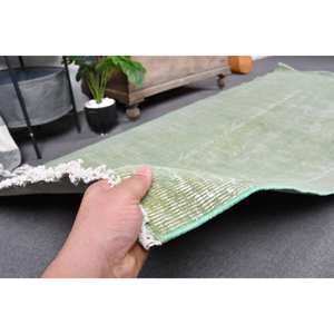 Alfombra Moderna Verde de 3,8 x 9,5 pies, Alfombras Turcas Hechas a Mano - Product Image 3