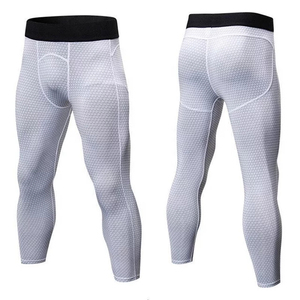 Leggings de sport pour hommes en sublimation de compression, coton/bambou, antibactérien, respirant, taille élastique pleine longueur, vente en gros - Product Image 3