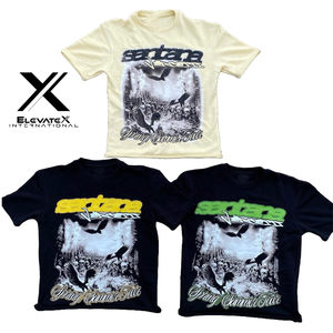 Camiseta personalizada de algodón 100% para hombre de talla grande, camiseta de alta calidad con serigrafía de peso pesado, técnica de hojaldre, hombro caído, Hip Hop - Product Image 3