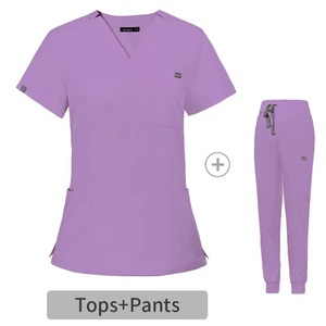 Custom Scrubs Hospital Uniformes Médico Scrubs Enfermera Top de manga corta Joggers Scrubs Traje Spa Wear Stretch Slim Fit Enfermera Uniforme - Product Image 2