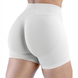 Pantalones cortos de gimnasio de impacto para mujer, mallas de Fitness de Spandex/nailon, pantalones cortos de Yoga deportivos de cintura alta sin costuras - Product Image 4