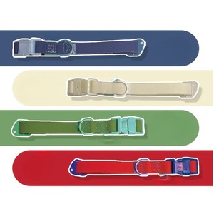 Collier pour chien en nylon rouge avec boucle bleue, réglable, design simple, utilisable toute l'année pour les chiens - Product Image 5