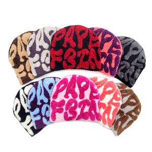 Gorro con estampado de abullonado personalizado para mujer, gorros suaves y cómodos, acrílico 80% nailon 20%, poliéster interior 100%, gorros Unisex de punto - Product Image 6