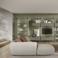 Emuca Lote 2 Estructuras Cero Aluminio Nivelador Rectangular Estantes de Pared Montaje en Suelo Incluye Herrajes Perfiles Modelo 7022054