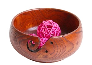 Soporte para cuenco de hilo, cuenco de tejer de madera, soporte de hilo grande, decoración para tejer, ganchillo, almacenamiento de hilo de madera, accesorios de lazo - Product Image 4