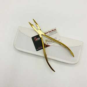 Alicates de extensión de cabello de micro anillo de acero inoxidable profesional chapado en oro ASB, herramienta de punta plana multifuncional con logotipo privado - Product Image 6