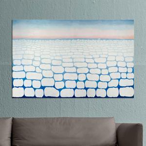 Toile imprimée champ abstrait de glace, Décoration murale minimaliste hiver, Toile encadrée - Product Image 1