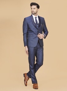 Traje Azul Versátil de 5 Piezas para Hombre de Primera Calidad, Ideal para Graduaciones, Funerales y Ocasiones Formales, Conjunto Completo con Accesorios - Product Image 3