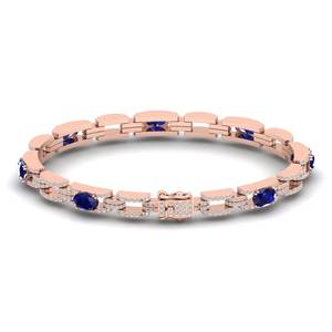 REYESผู้หญิงล่าสุดคอลเลกชัน 14K 18K 22K Gold Moissaniteสร้อยข้อมือเทนนิสHandcrafted 5.2ct Blue Sapphireอัญมณีเครื่องประดับ - Product Image 5