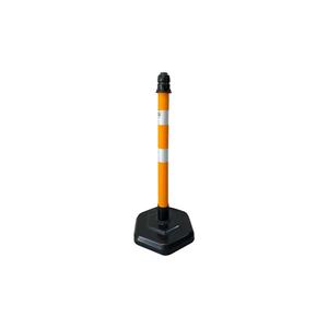 Poste de advertencia amarillo PPC 63X1000mm con base PP Barrera de tráfico 12409 DB R equipo de seguridad de tráfico para delinear - Product Image 1