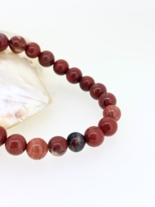 Vintage hecho a mano sólido 925 plata esterlina natural jaspe rojo cabujón corte redondo piedras preciosas con cuentas Pulseras de Moda joyería fina - Product Image 6