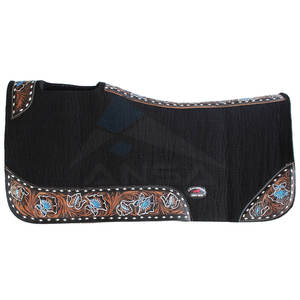 Tapis de selle de cheval équestre occidental forme profilée feutre brun tapis de selle de saut Performance et protection - Product Image 1