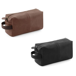 Grande trousse de toilette en cuir vintage Organisateur de trousse de maquillage de luxe en cuir véritable avec fermeture éclair pour hommes et Women-LYG-0041 - Product Image 2