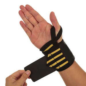 สายรัดข้อมือสำหรับยกน้ำหนัก ผ้าฝ้าย ป้องกันการบาดเจ็บ สายรัดออกกำลังกาย - Product Image 2