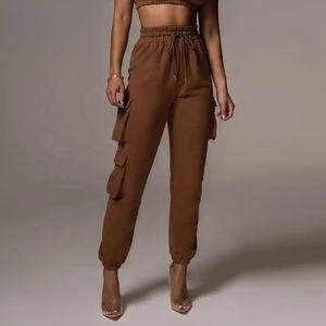 Pantalon de survêtement pour femme avec poches, couleur unie, chaud, respirant, long, yoga, fitness - Product Image 1