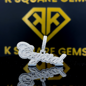 Pendentif Hip Hop lettre personnalisée, personnaliser votre lettre, petit pendentif numéro Hip Hop, pendentif Moissanite, bijoux Ice Out Hip Hop - Product Image 1