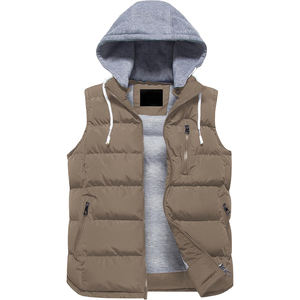 Nouvel arrivage de veste bouffante pour hommes imperméable avec col montant et gilet à fermeture éclair gilet sans manches chaud et gonflé avec rembourrage - Product Image 6