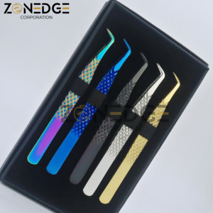 แหนบสำหรับต่อขนตาแบบมีด้ามจับทรงเพชรทำจากสเตนเลสสตีลทนทานปลายแหลมแบบมืออาชีพ - Product Image 3