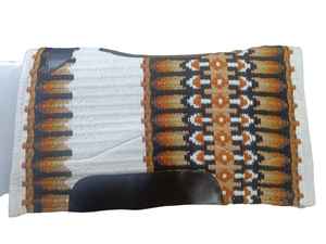 Coussin de contour multicolore en feutre de laine gris personnalisé de 1/2 pouces en laine de Nouvelle-Zélande pour selle de cheval en cuir Taille 34x42-Fabricant - Product Image 6