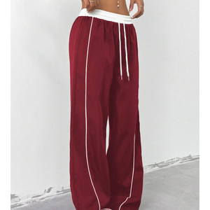 Pantalones de chándal para mujer de algodón pesado 100% al por mayor, pantalones acampanados holgados de piernas rectas de alta calidad para mujer - Product Image 5