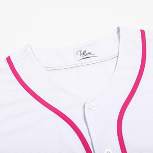 Maillot de baseball pour hommes OEM chemises boutonnées uniformes de sport hipster à manches courtes hip hop maillots de baseball personnalisés vente en gros vierge - Product Image 3