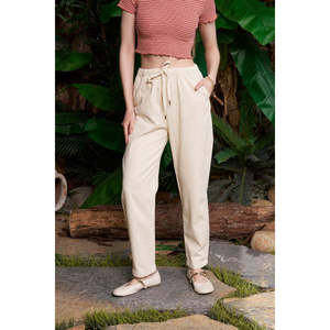 Carrot Linen <b>Trousers</b> HS703 - Stone - Product Image 2