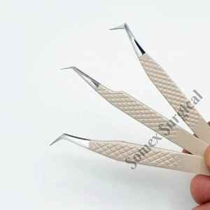 Pinces à épiler de haute qualité à pointe en fibre pour cils, en acier inoxydable et stockage multi-pièces, pinces à épiler pour greffe de cils - Product Image 2