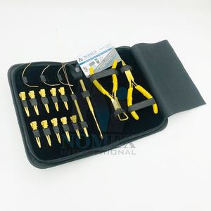 Kit d'outils de pose d'extensions capillaires de haute qualité pour étudiants, avec pinces, clips, aiguilles, outils à boucle et crochet, revêtement couleur or plasma - Product Image 5