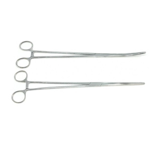 2 fórceps Rochester Pean rectos y curvos, instrumento veterinario quirúrgico de 12" - Product Image 3