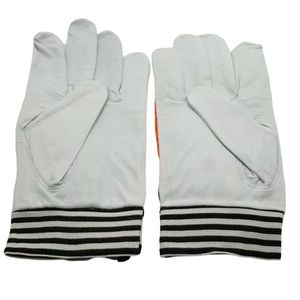 Gants de montage pour les mécaniciens et les jardiniers Orange et blanc avec manchette élastique Caractéristiques de sécurité Gants de montage Logo imprimé personnalisé - Product Image 3