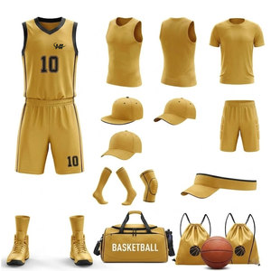 Ensemble d'uniformes de basketball respirants en polyester de haute qualité pour hommes adultes - Ensemble complet pour la pratique sportive - Product Image 1