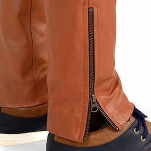 Pantalons en cuir pour hommes sur mesure, prix raisonnable, best-seller, coupe droite, légers, respirants, prix de gros, meilleur design, pas cher - Product Image 5