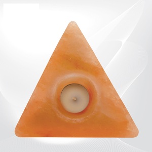 Portavelas triangulares artesanales SUAZ del Himalaya, de color rosa, orgánicos, transpirables y tallados, al por mayor - Product Image 3