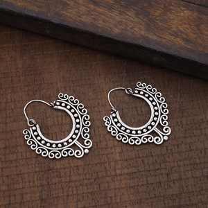 Popular Bali Tribal diseñador aro joyería 925 plata esterlina pendientes finos Mujer chica moda Mandala accesorios de moda - Product Image 3