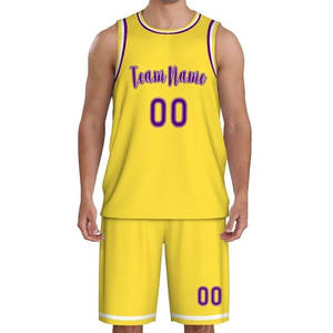 Ensembles de basket-ball pour hommes de qualité supérieure Logo personnalisé Uniformes respirants à séchage rapide Vêtements de basket-ball confortables en polyester 100% - Product Image 2