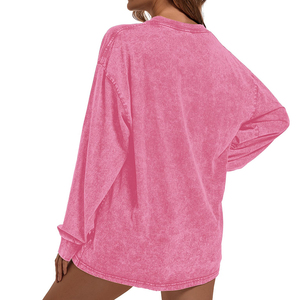 Top Trendy Product tejido elástico Oversized Acid Wash mujeres sudaderas fabricante 100% algodón sudaderas con capucha mujeres transpirables - Product Image 2