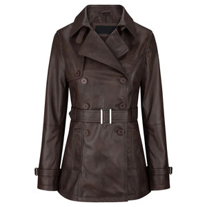 Abrigo de Cuero Genuino Personalizado para Mujer 2025, Transpirable, Impermeable, Resistente al Viento, Casual, Estampado, de Alta Calidad, en Oferta - Product Image 1