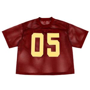 Full Custom Blank Mesh Jersey Unisex OEM Printed Boxy <b>Cropped</b> Football Fans Streetwear Fashion Football Jersey Shirts - Product Image 1