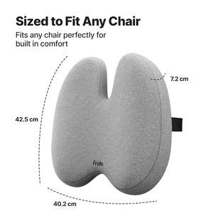 Frido Ultimate Pro Memory Foam <b>Back</b> Support (High Density) Chair | Orthopedic Backrest <b>Cushion</b> Removable Washable Cover - Product Image 4