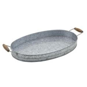 Plateau de service en métal galvanisé d'inspiration vintage Idéal pour la décoration de table de ferme rustique ou pour servir des boissons lors d'événements sociaux - Product Image 2