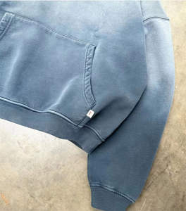 Sudadera con Capucha de Moda Invernal para Hombre, 100% Algodón, Lavado Desteñido, Estilo Urbano, con Bordado y Detalles Decorativos de Pedrería - Product Image 6