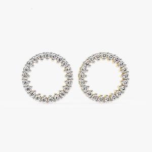 Elegantes Pendientes de Diamantes Redondos en Oro de 14/18k, Perfectos para Uso Diario o como Regalo para Ella - Product Image 1