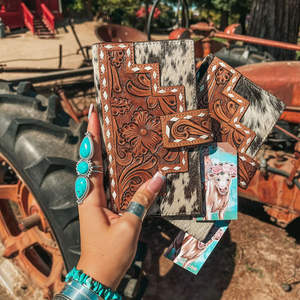 100% Genuine Leather Cowhide Fur Clutch Handbag Multi-Use New Designer Stylish Lady Portable <b>Wallet</b> - Product Image 6