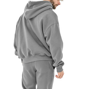 Wholesale Men's Lightweight Breathable Windproof Casual Baggy Fleece Sweatshirt <b>Hoodie</b> Plus Size Tracksuit Solid Custom - Product Image 4