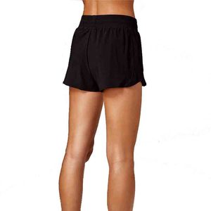 Women's High Waist Black Knitted Sport Shorts Breathable Elastic Waist Regular Fit Solid Color Yoga Running Fitness Wear - Product Image 2